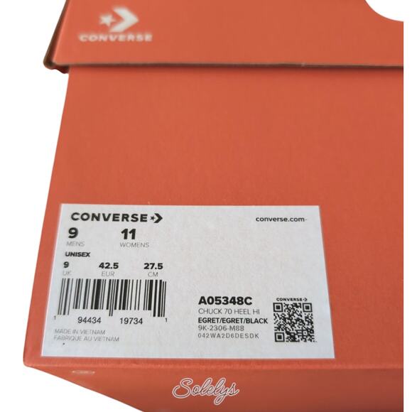 Converse Chuck 70 De Luxe Heel Platform Egret White Sneaker Mens 9 Womens 11 NEW - Picture 6 of 10